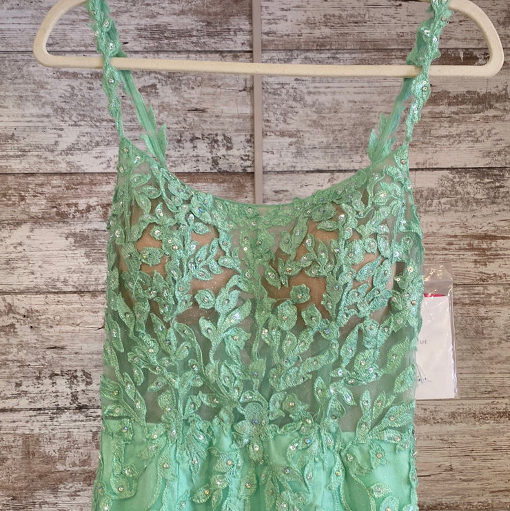 GREEN/FLORAL MERMAID GOWN