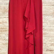 BURGUNDY LONG EVENING GOWN