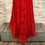 RED LACE MERMAID GOWN