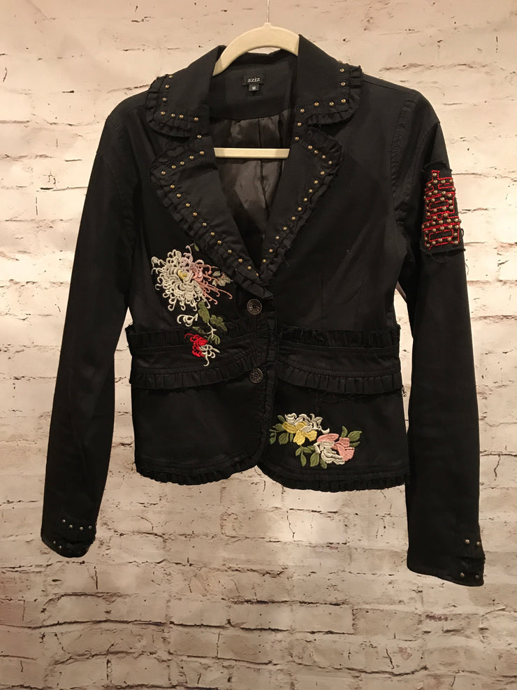 FLORAL BLACK JACKET