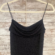 BLACK SEQUIN LONG EVENING GOWN