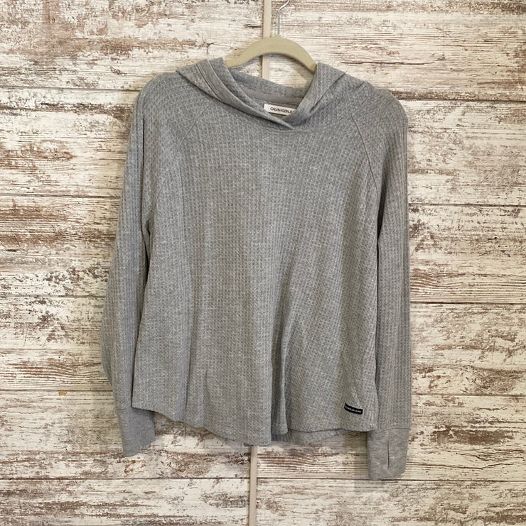 GRAY WAFFLE WEAVE HOODIE