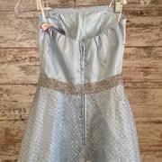 BLUE SPARKLY A LINE GOWN (NEW)