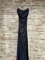 BLUE SPARKLY LONG EVENING GOWN