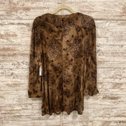 BROWN/BLACK LONG SLEEVE TOP