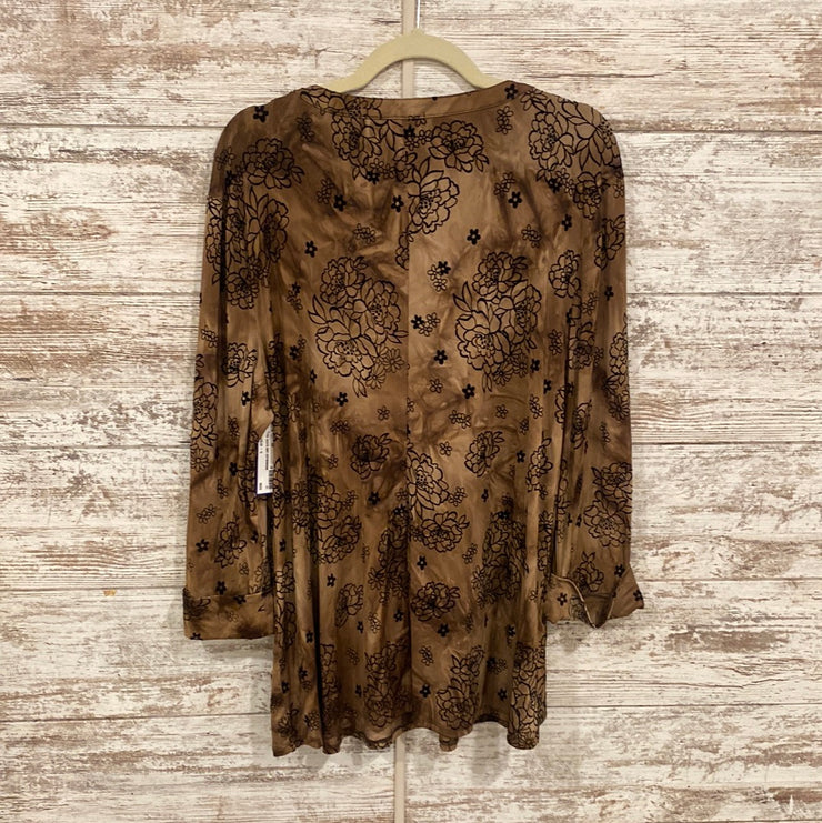 BROWN/BLACK LONG SLEEVE TOP