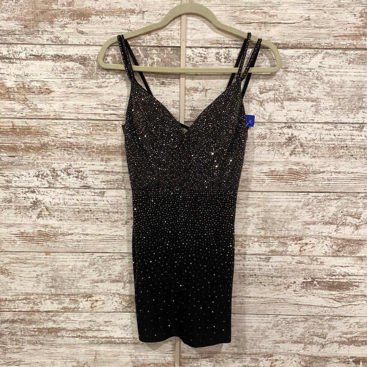 BLACK SPARKLY SHORT DRESS