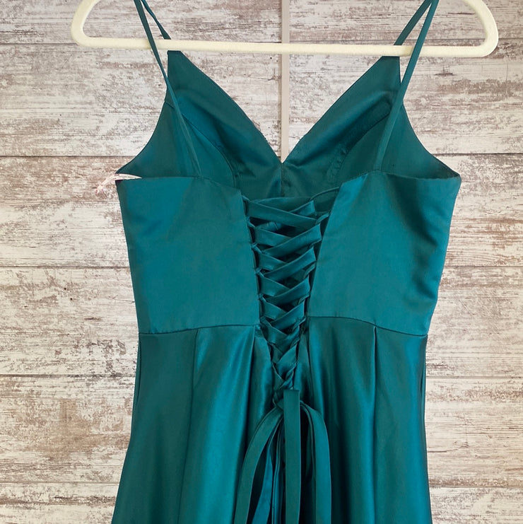 GREEN A LINE GOWN