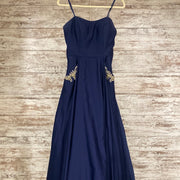 NAVY A LINE GOWN