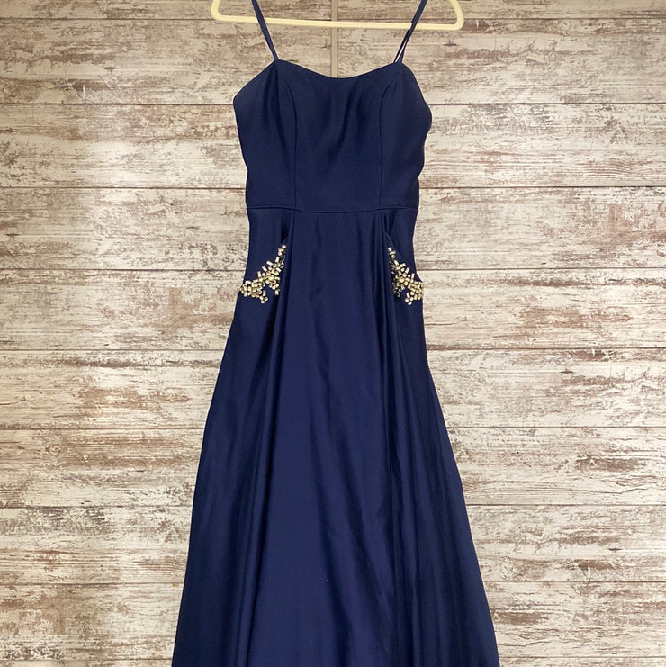 NAVY A LINE GOWN