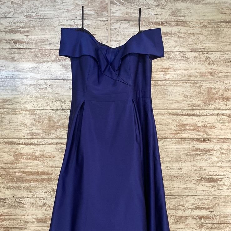 ROYAL BLUE A LINE GOWN