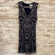 NAVY BEADED SHORT DRESS (NEW)