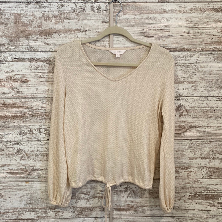 IVORY SPARKLY LONG SLEEVE TOP