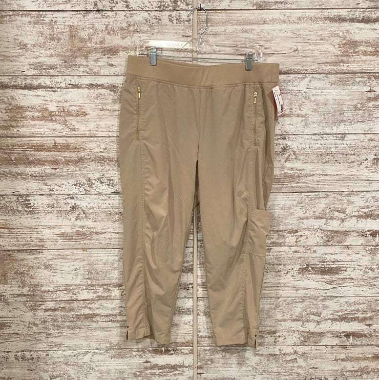 TAN CROP STRETCH PANTS