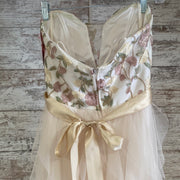 IVORY/FLORAL A LINE GOWN