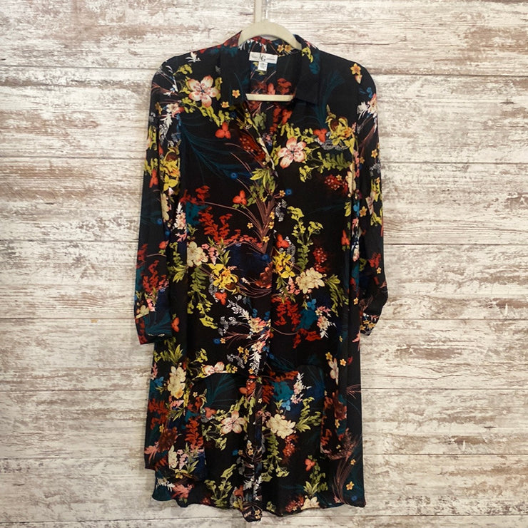 BLACK/FLORAL TUNIC