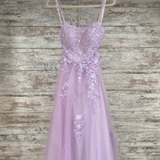 LAVENDER/FLORAL A LINE GOWN