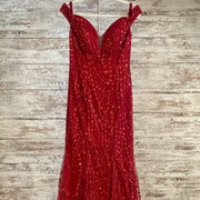 RED SPARKLY MERMAID GOWN