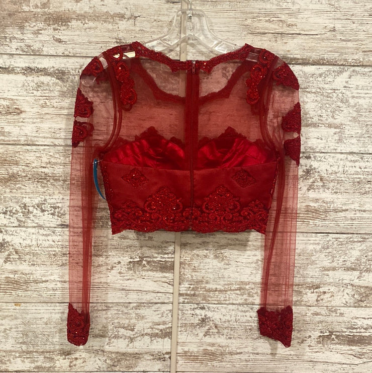 RED 2 PC. A LINE GOWN SET