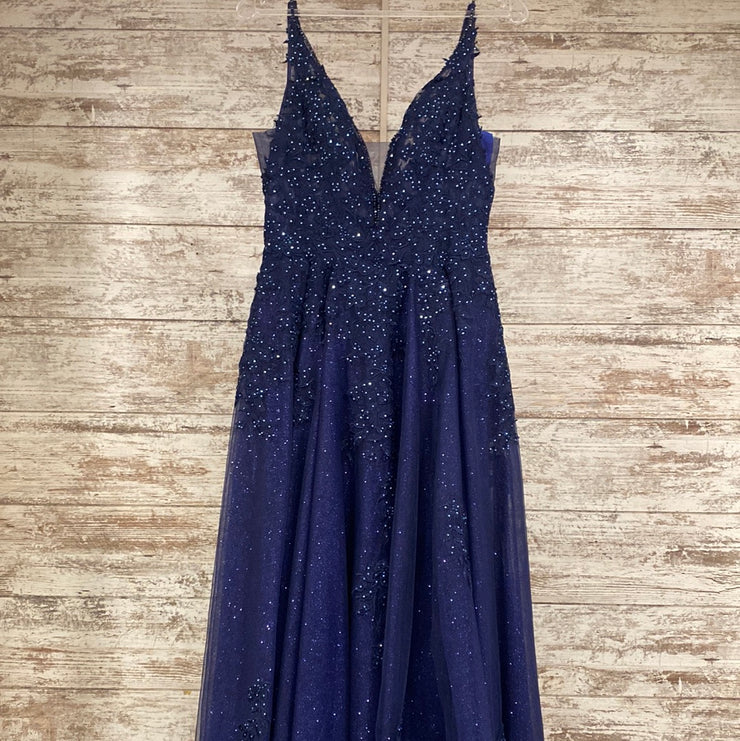 NAVY A LINE GOWN