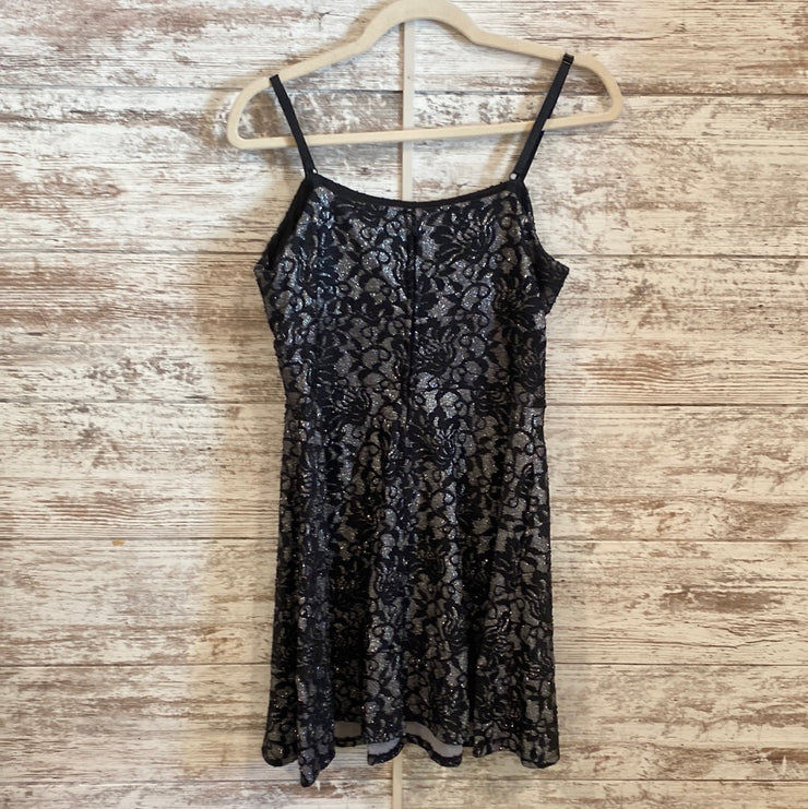 BLACK/SILVER SPARKLY SHORT DRE