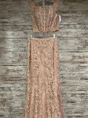 BLUSH/GOLD 2 PC. LONG GOWN SET