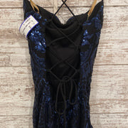 NAVY SPARKLY SHORT DRESS