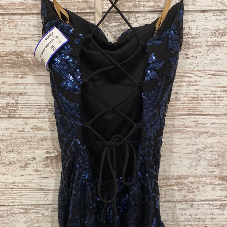 NAVY SPARKLY SHORT DRESS