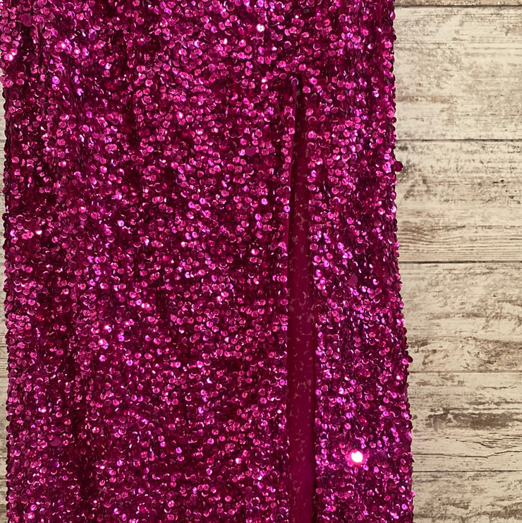 PINK SEQUIN LONG DRESS (NEW)