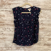 NAVY/FLORAL SLEEVELESS TOP