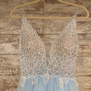 BLUE/WHITE PRINCESS A LINE GOW