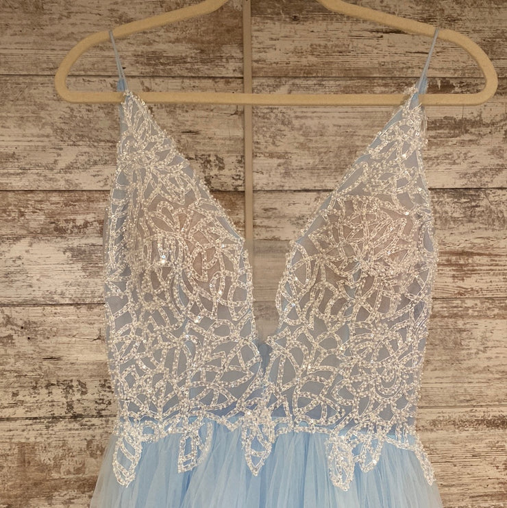 BLUE/WHITE PRINCESS A LINE GOW