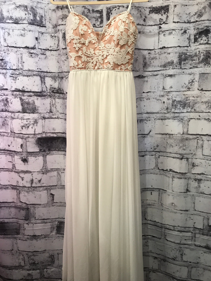 WHITE/PINK LONG GOWN (NEW)