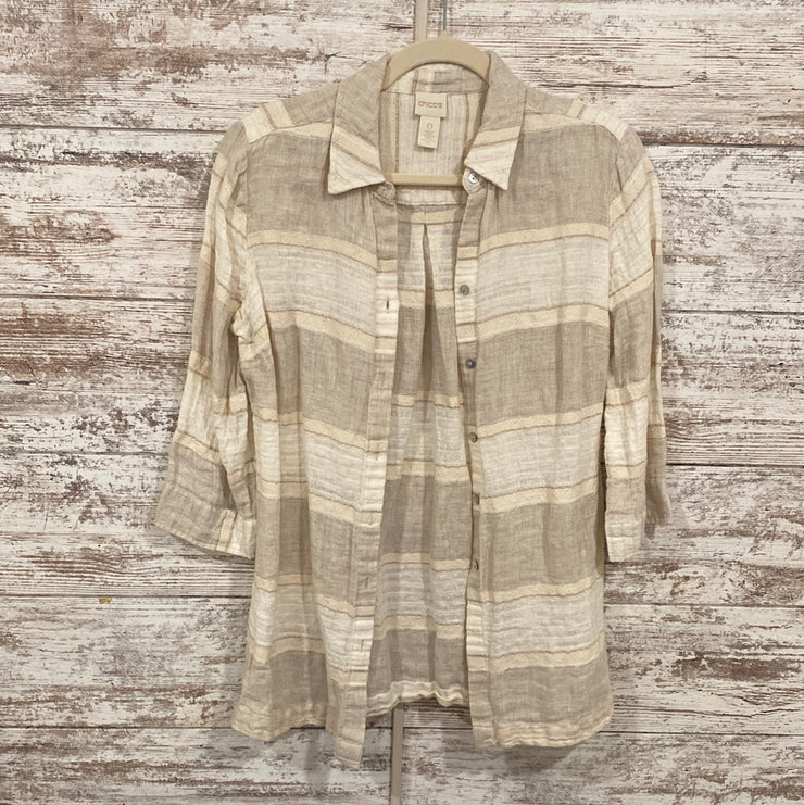 TAN STRIPED SHIRT