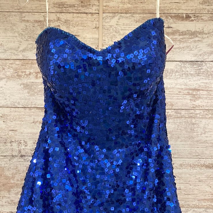 ROYAL BLUE SEQUIN MERMAID GOWN