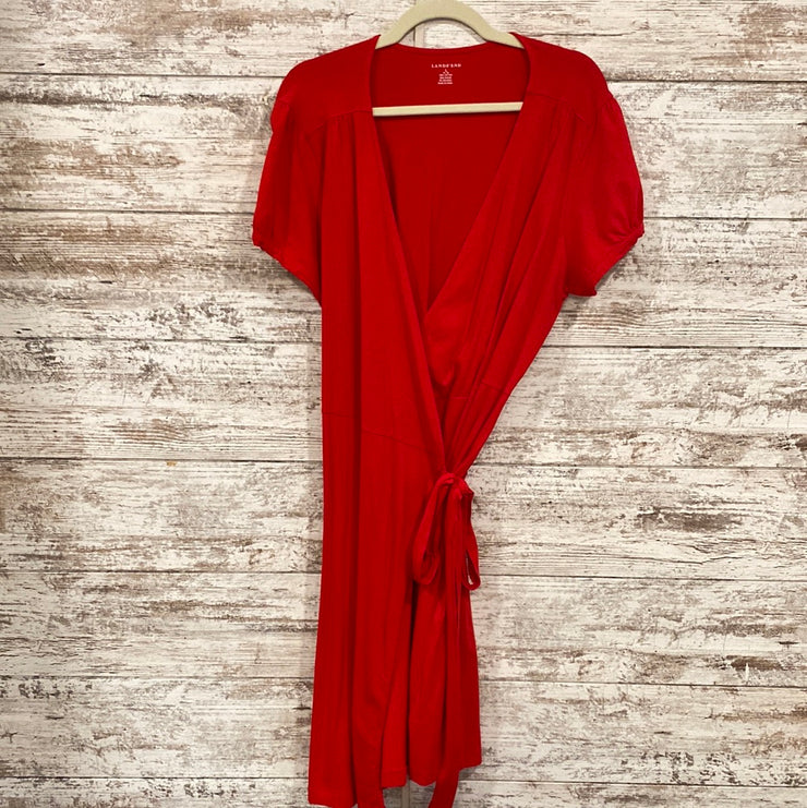 RED WRAP SHORT DRESS