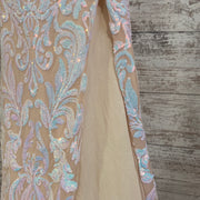 BLUE/PINK TAN SEQUIN LONG DRES