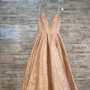 PEACH/FLORAL A LINE GOWN