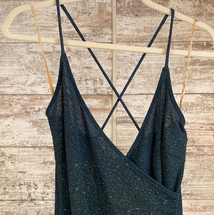 GREEN SPARKLY LONG DRESS