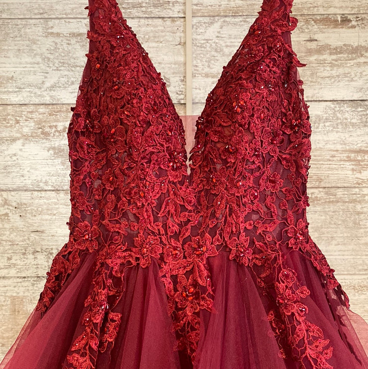 BURGUNDY A LINE W/ RIBBONS