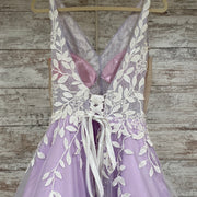 LAVENDER/WHITE A LINE GOWN