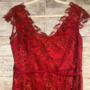 RED LACE LONG DRESS $325