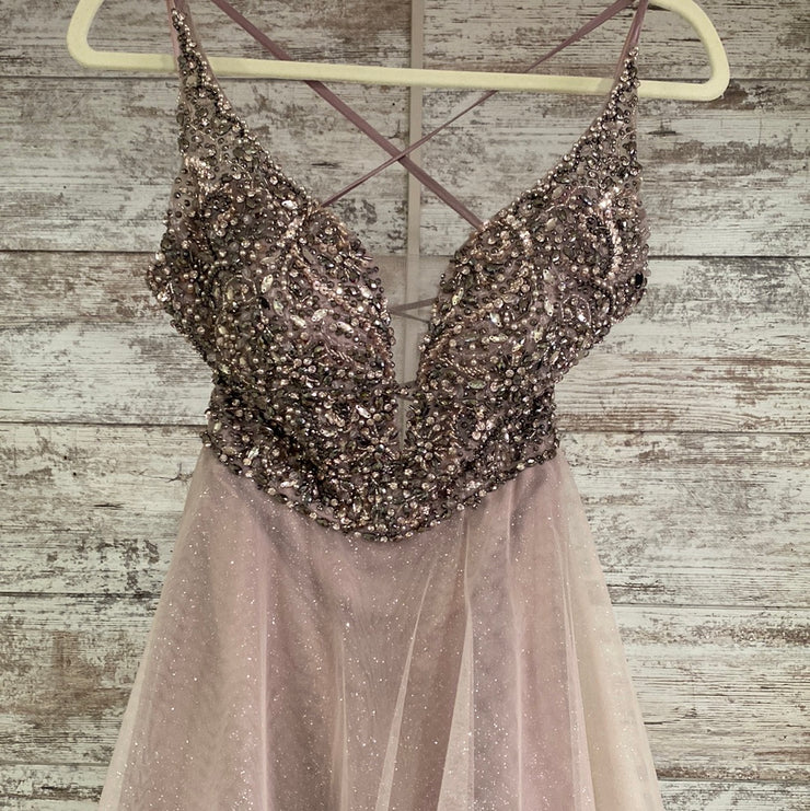 PURPLE OMBRE A LINE GOWN