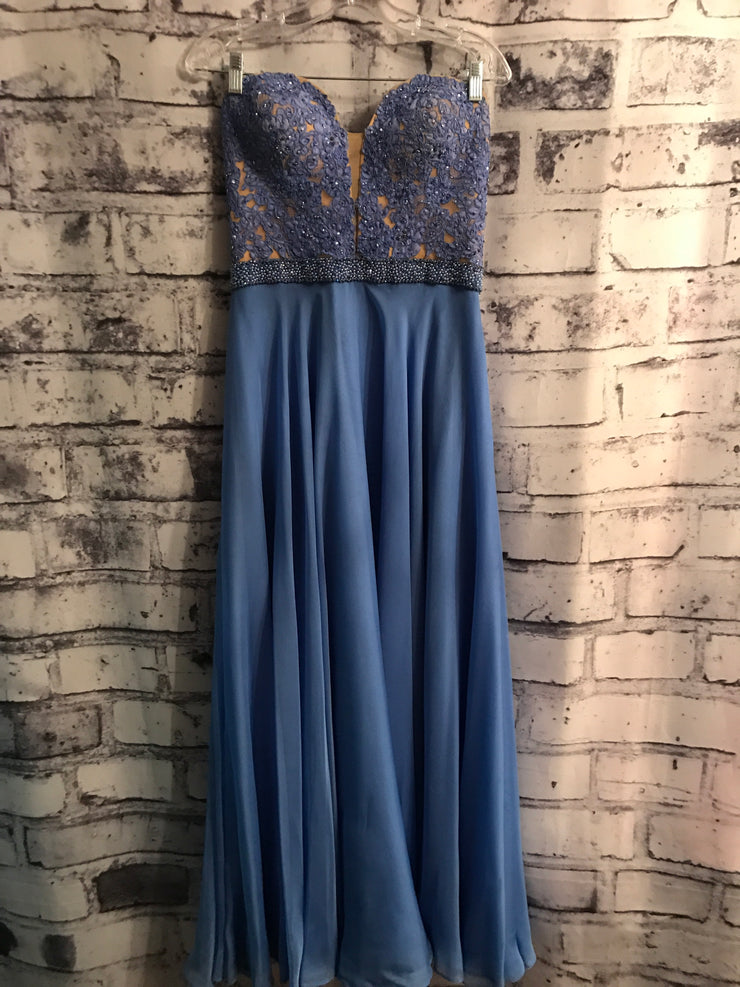 LIGHT BLUE/TAN LONG EVENING