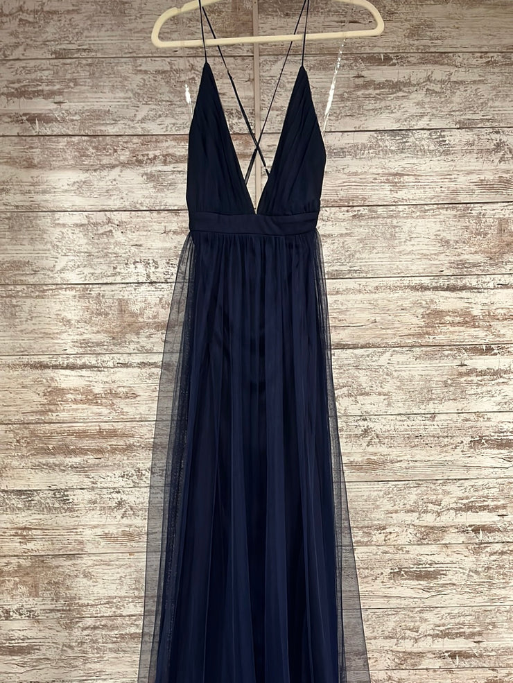NAVY A LINE GOWN