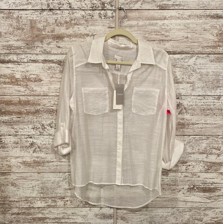 WHITE SHEER BLOUSE (NEW) $79