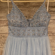 BLUE A LINE GOWN