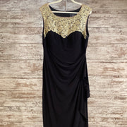 BLACK/GOLD LONG EVENING GOWN