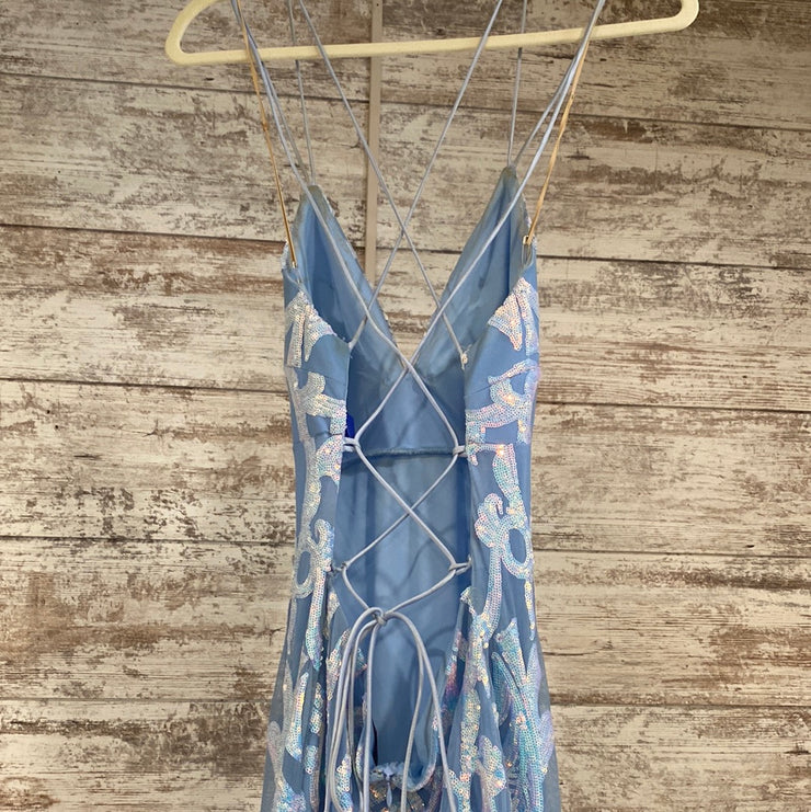 BLUE/PINK SEQUIN LONG DRESS