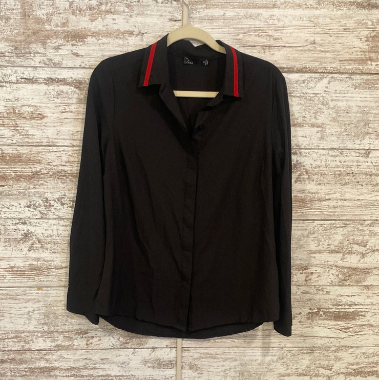 BLACK/RED LONG SLEEVE BLOUSE